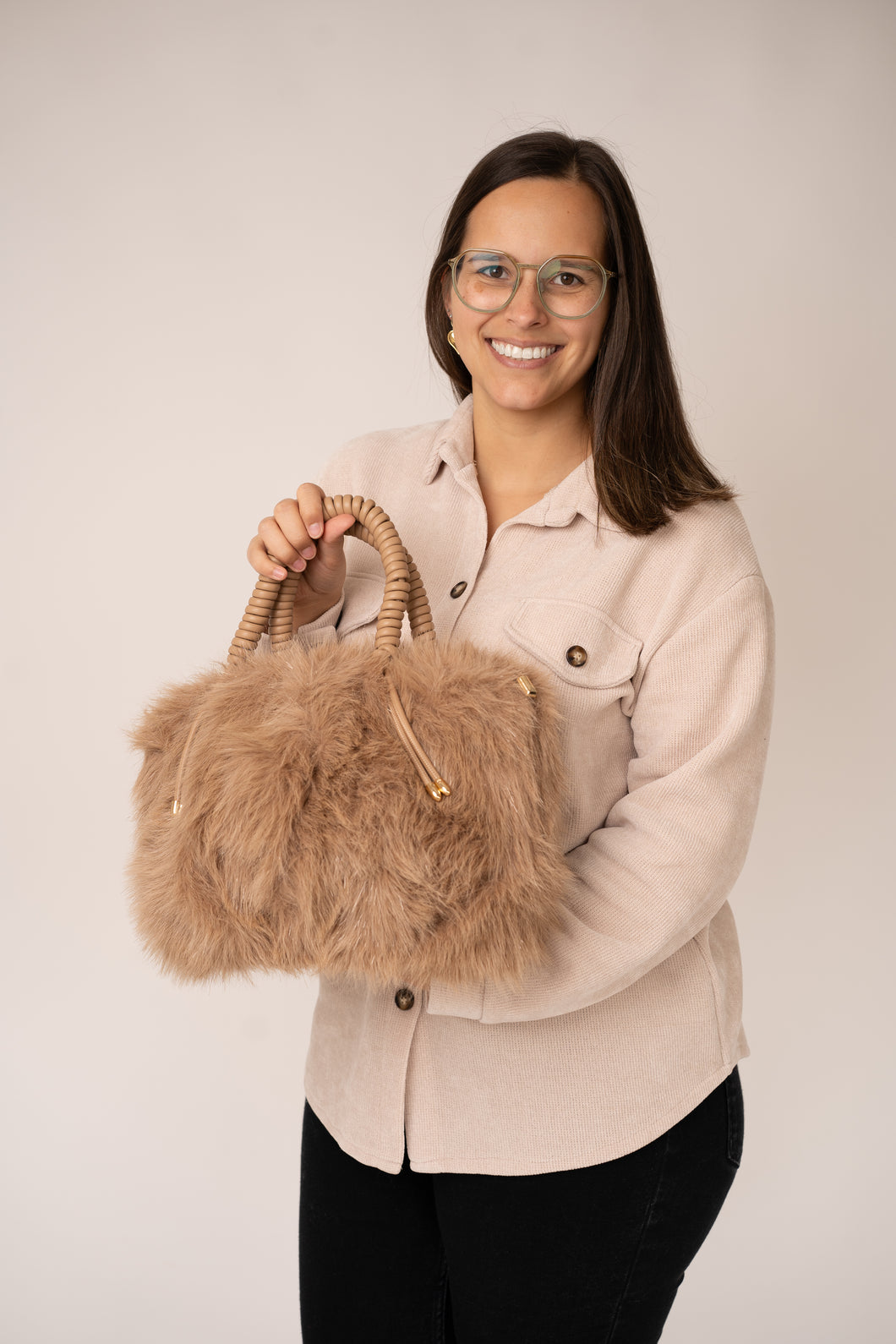 Fluffy tas beige