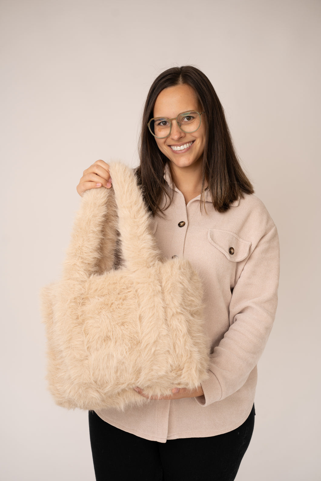 Heel zachte tas beige