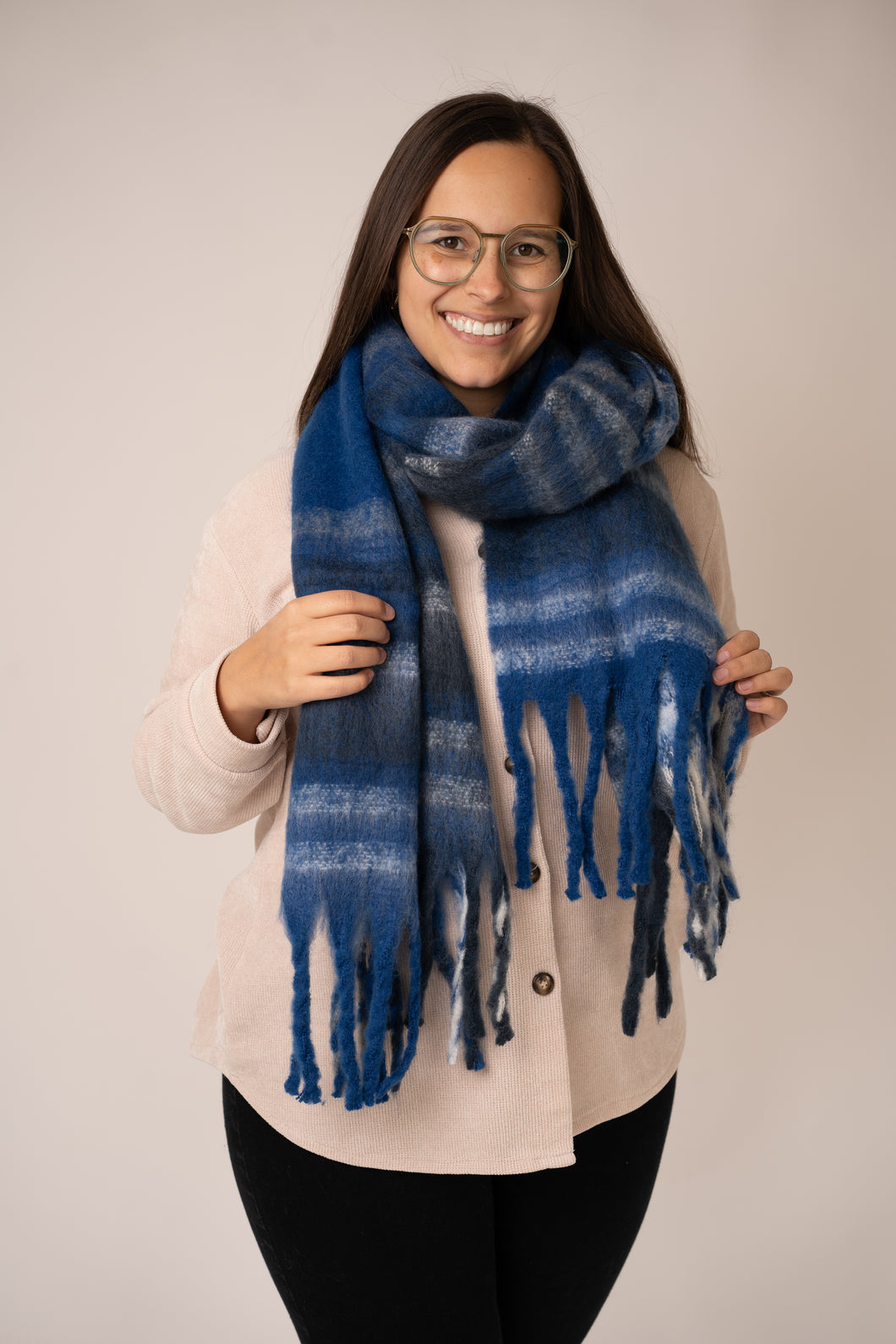 Wintersjaal donker blauw