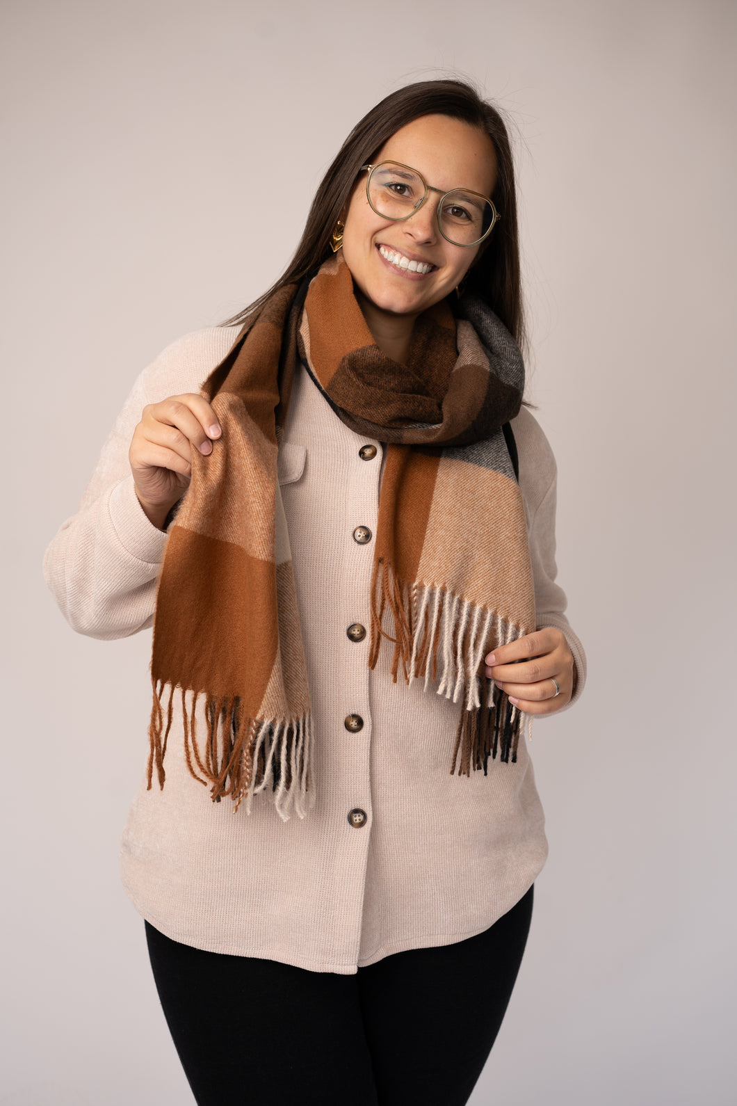 Sjaal verschillende kleuren bruin