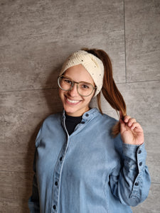 Witte haarband met blinkers
