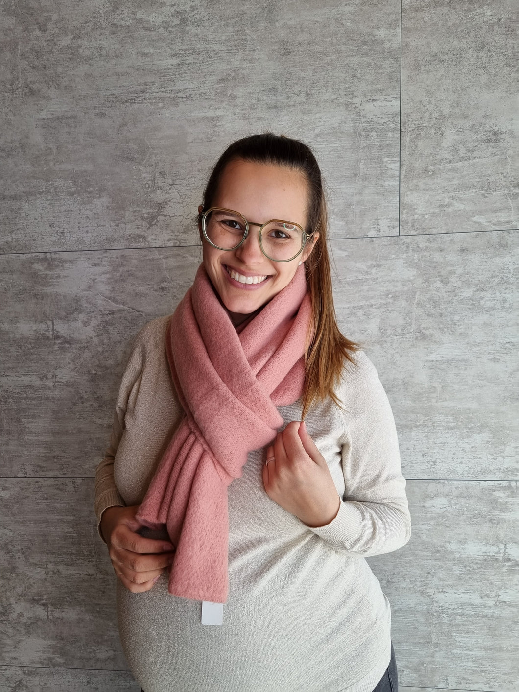 Roze warme/dikke sjaal